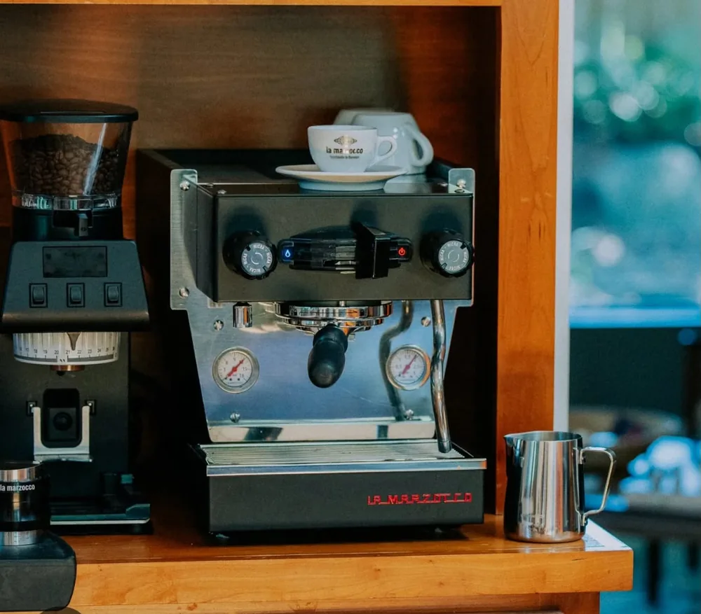 Espresso machine on a café counter